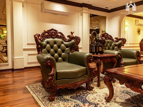 Sofa gỗ mun tự nhiên phong cách cổ điển - Ảnh 3