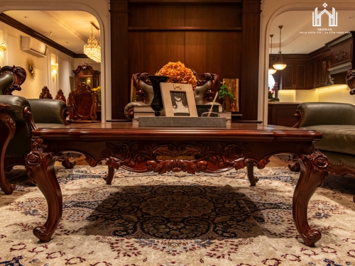 Sofa gỗ mun tự nhiên phong cách cổ điển - Ảnh 4