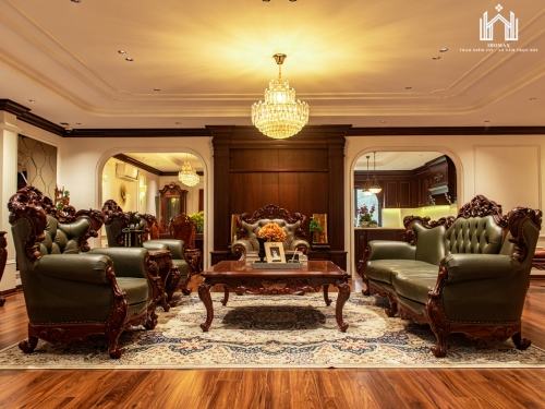 Sofa gỗ mun tự nhiên phong cách cổ điển