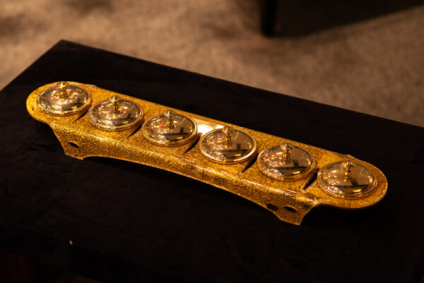 G.P. APPETIZER TAND, GOLD ELA PLEXI BASE, N.6 BOWL+LIDS - C/3086