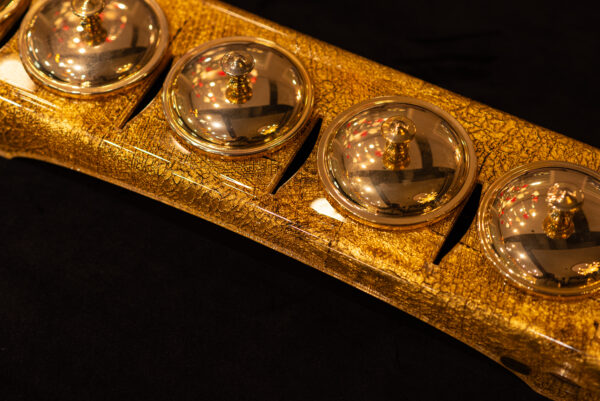 Alternative view of G.P. APPETIZER TAND, GOLD ELA PLEXI BASE, N.6 BOWL+LIDS - C/3086