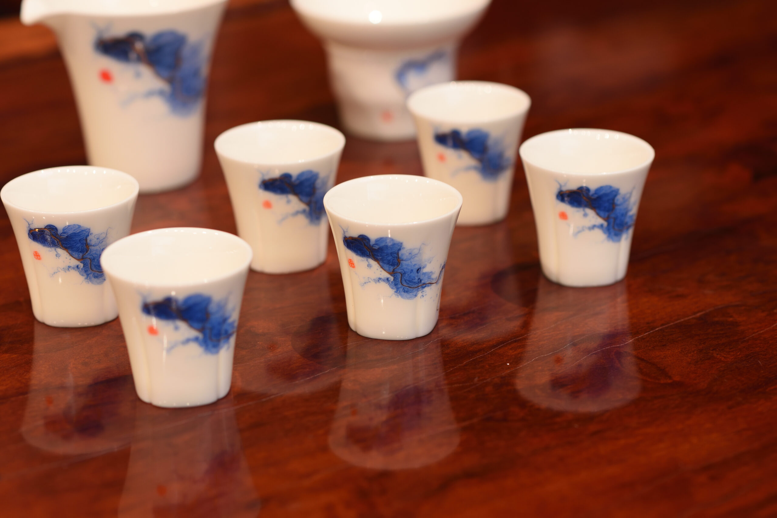 Bộ ấm trà bích lam - Ảnh 5