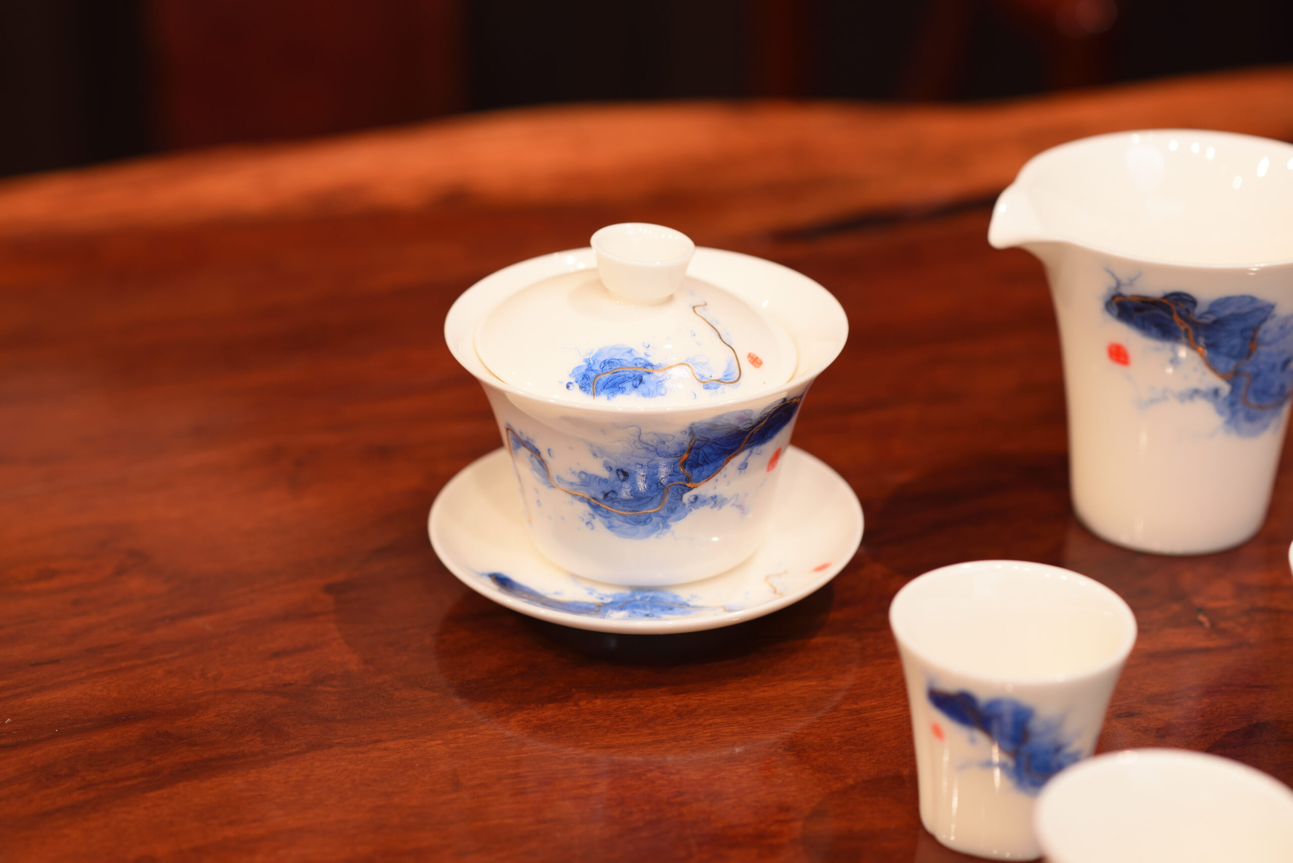 Bộ ấm trà bích lam - Ảnh 4